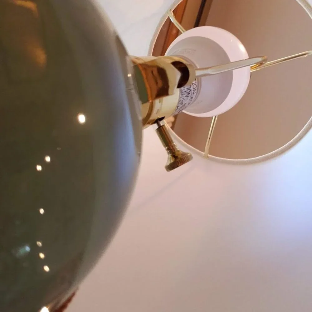 NWT Rare Aqua Color Ralph Lauren Petite Double Gourd Pair of Lamps - Picture 7 of 16